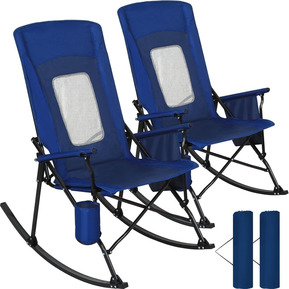 Outdoor Camping High Chair - Durable 400lbs Capacity Rocking Camping Chair,