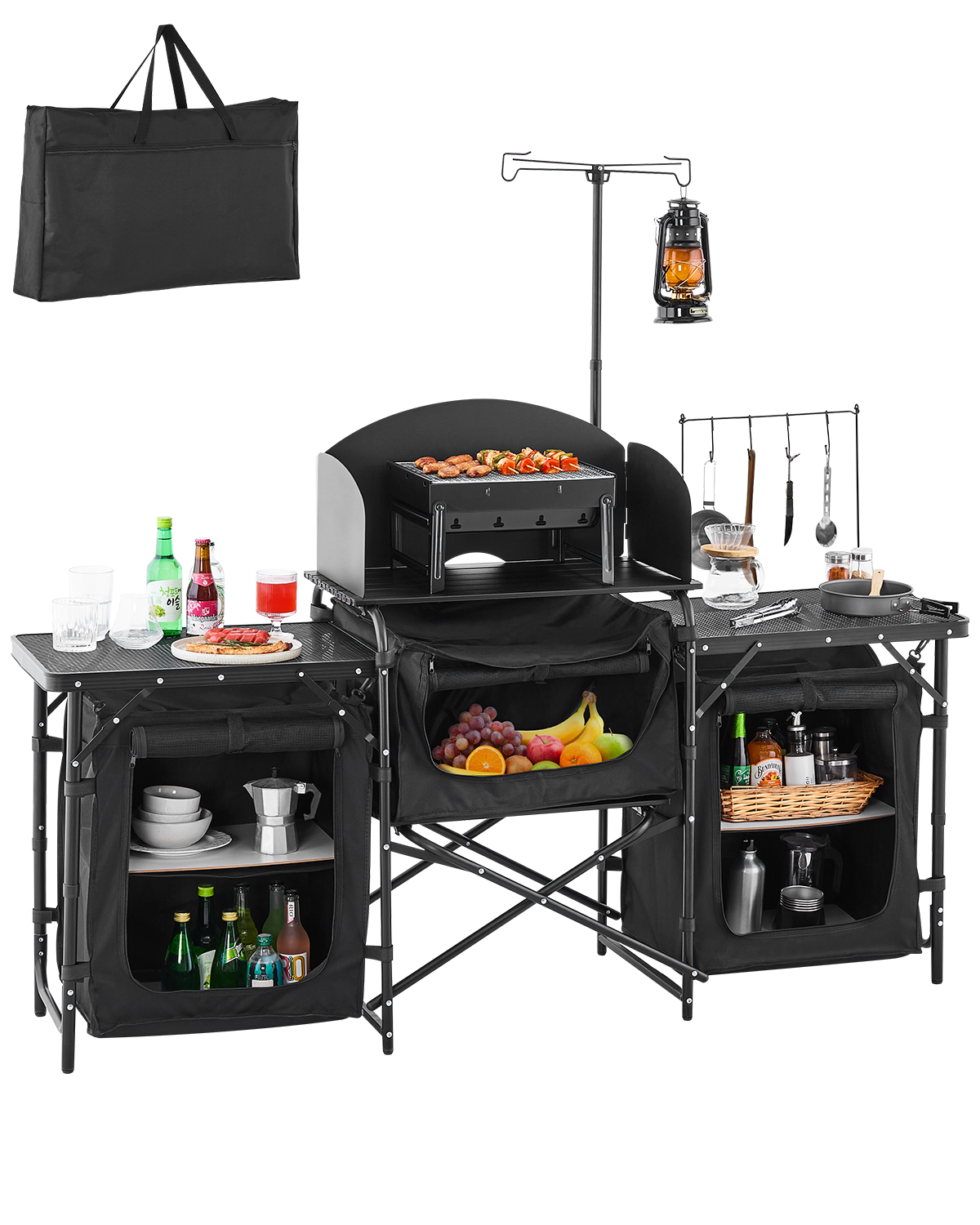 Outdoor Camping Kitchen Setup - SucceBuy Camping Kitchen Table Aluminum Portable