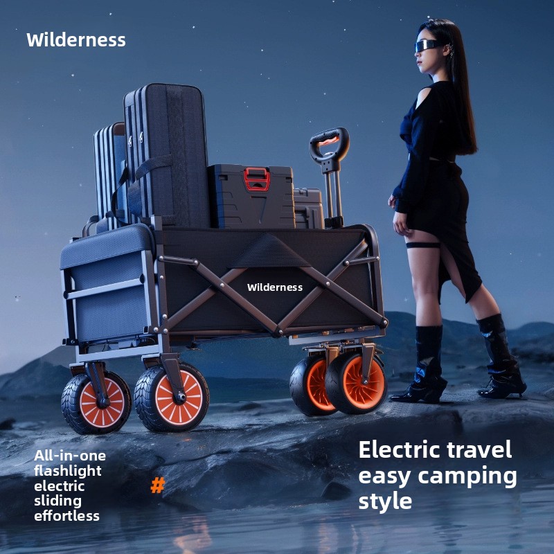 Outdoor Camping Trailer - Electric Camper Outdoor Camping Folding Cart