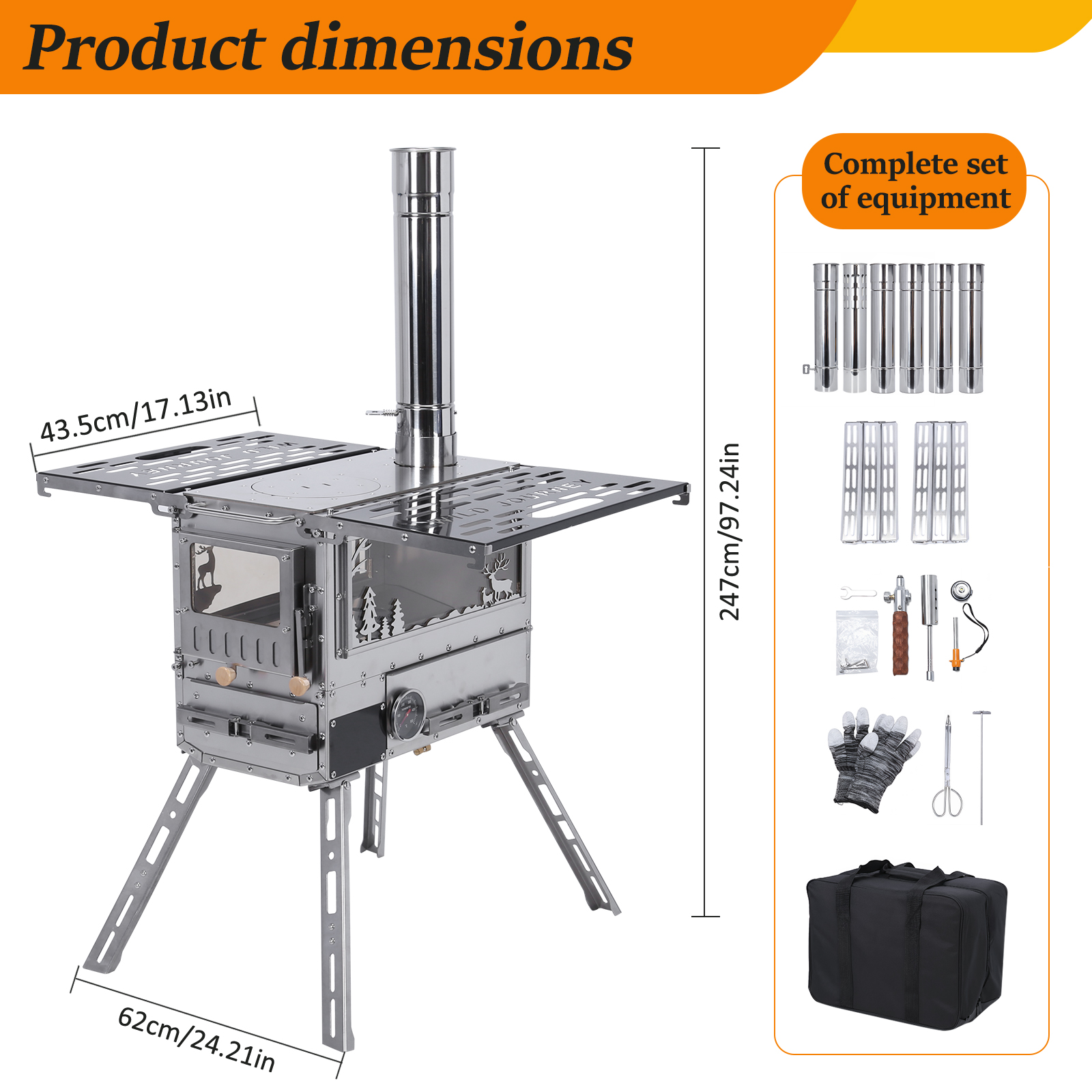Outdoor Camping Cooking Table - Camping Stove with Oven & Camping