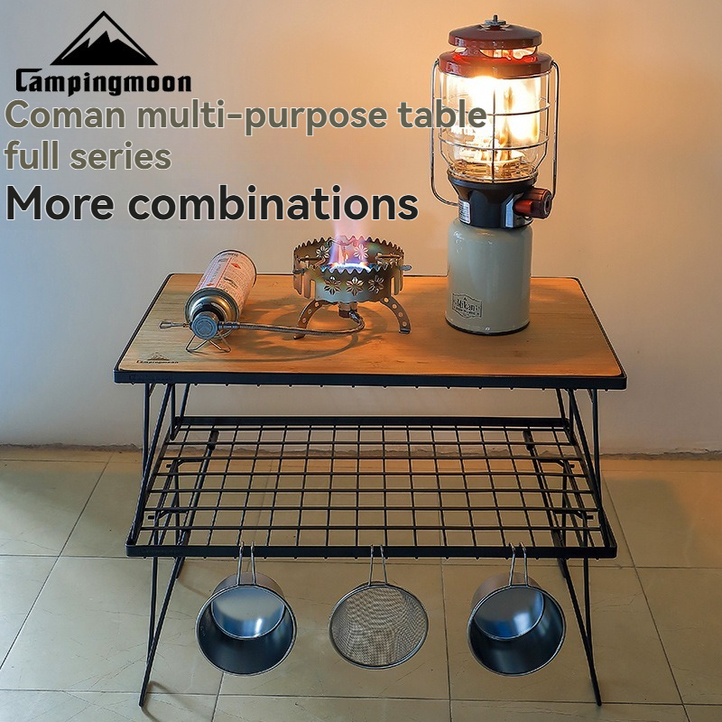 Outdoor Camping Folding Table - CAMPINGMOON T-230 Portable Multi-functional Iron Storage