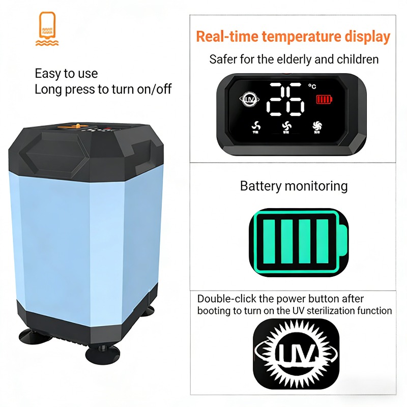 Outdoor Camping Vehicle - 5400mAh/9000mAh Outdoor Portable Camping Shower with