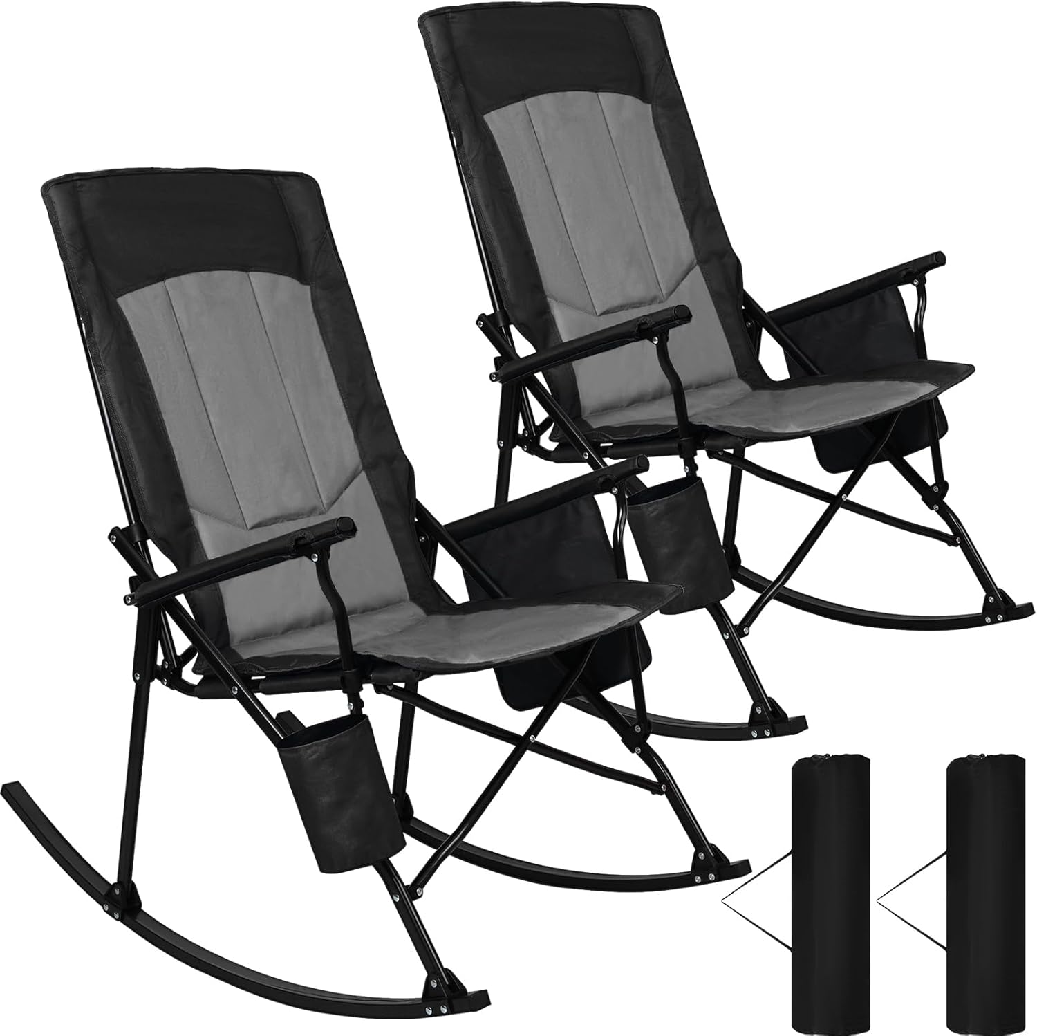Outdoor Camping High Chair - 2 Pack High Back Portable Rocking