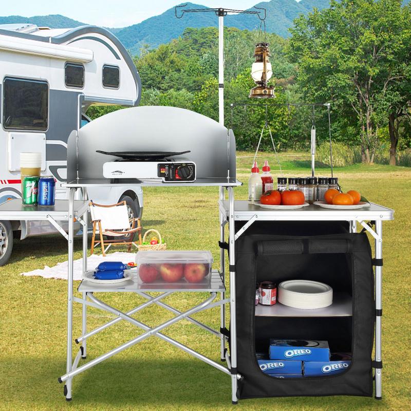 Camping Kitchen Table, Folding - Outdoor Camping Kitchen Setup recensie en prijs