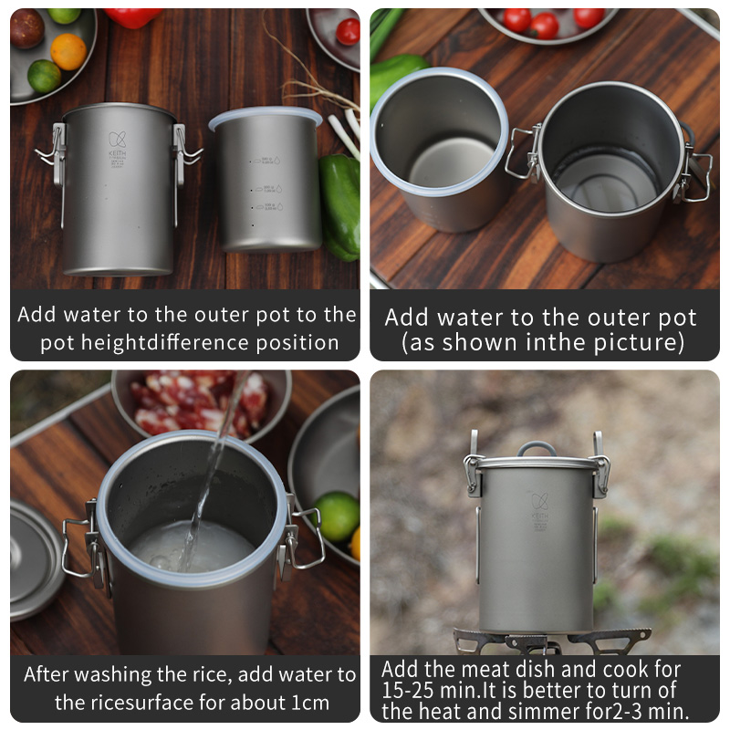 KEITH Pure Titanium Rice Cooke - Camp Cooking Set recensie en prijs