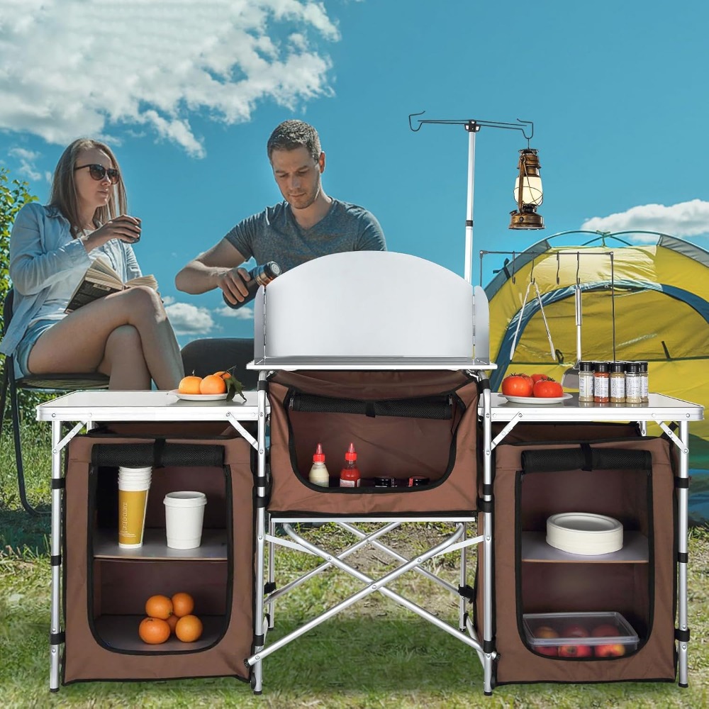 Folding Camping Kitchen Table  - Outdoor Camping Kitchen Setup recensie en prijs