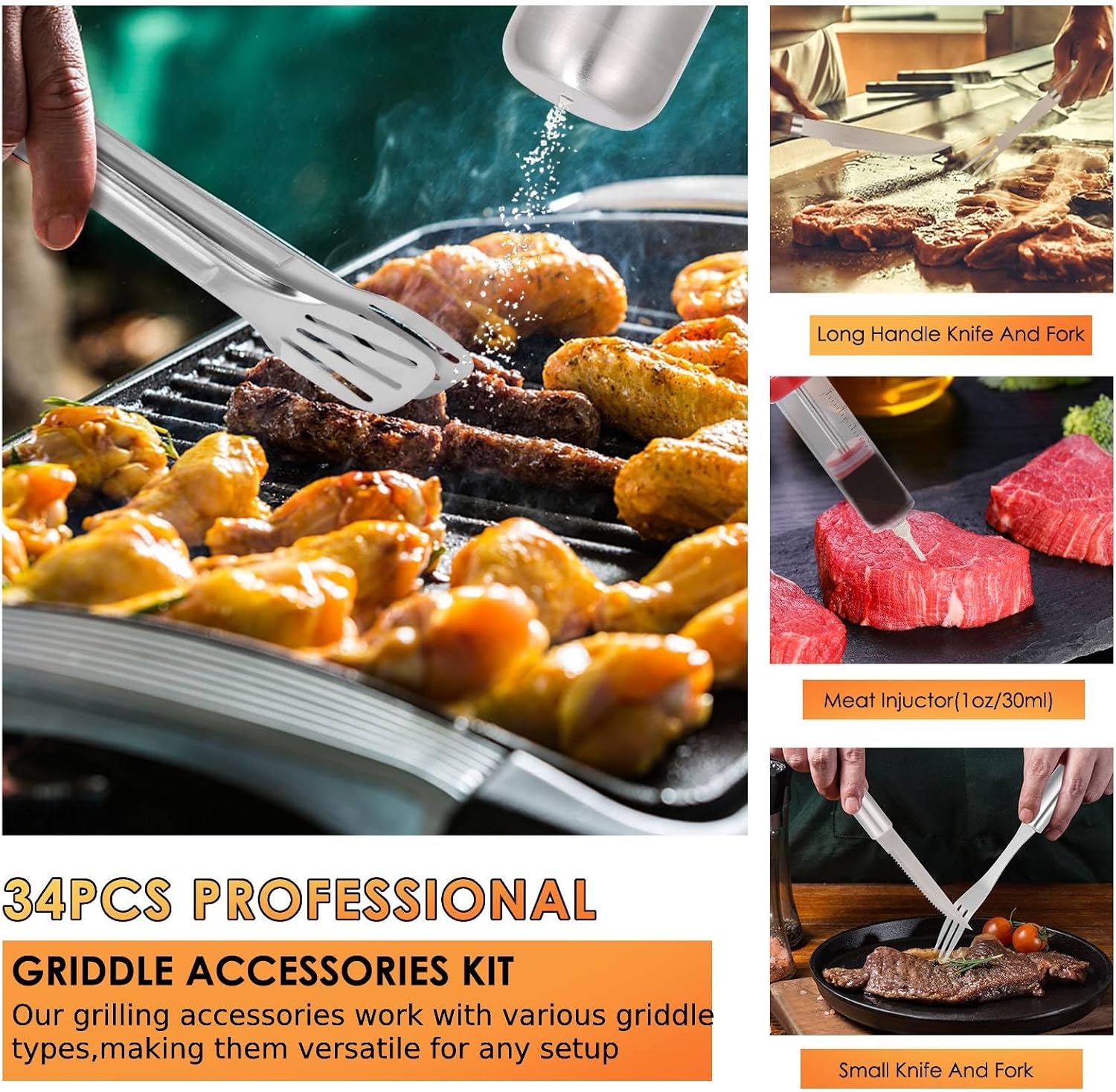 34Pcs BBQ Grilling Tools Set,  - Outdoor Camping Grill recensie en prijs