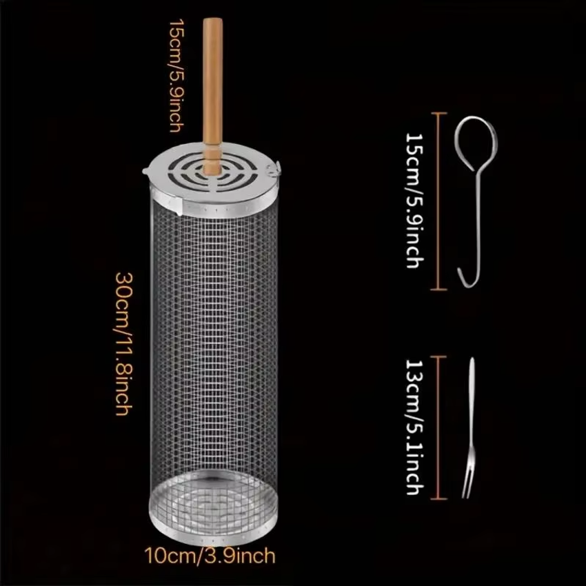 Round Barbecue Grill Basket Se - Outdoor Camping Bbq recensie en prijs