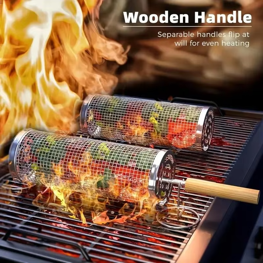 Round Barbecue Grill Basket Se - Outdoor Camping Bbq recensie en prijs