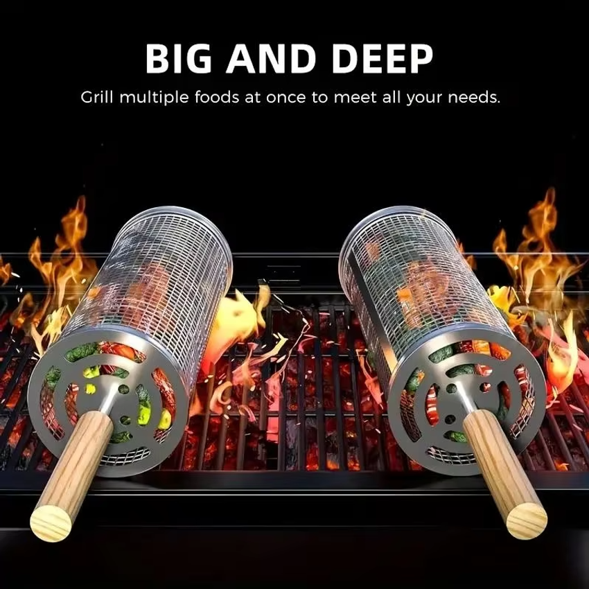Round Barbecue Grill Basket Se - Outdoor Camping Bbq recensie en prijs