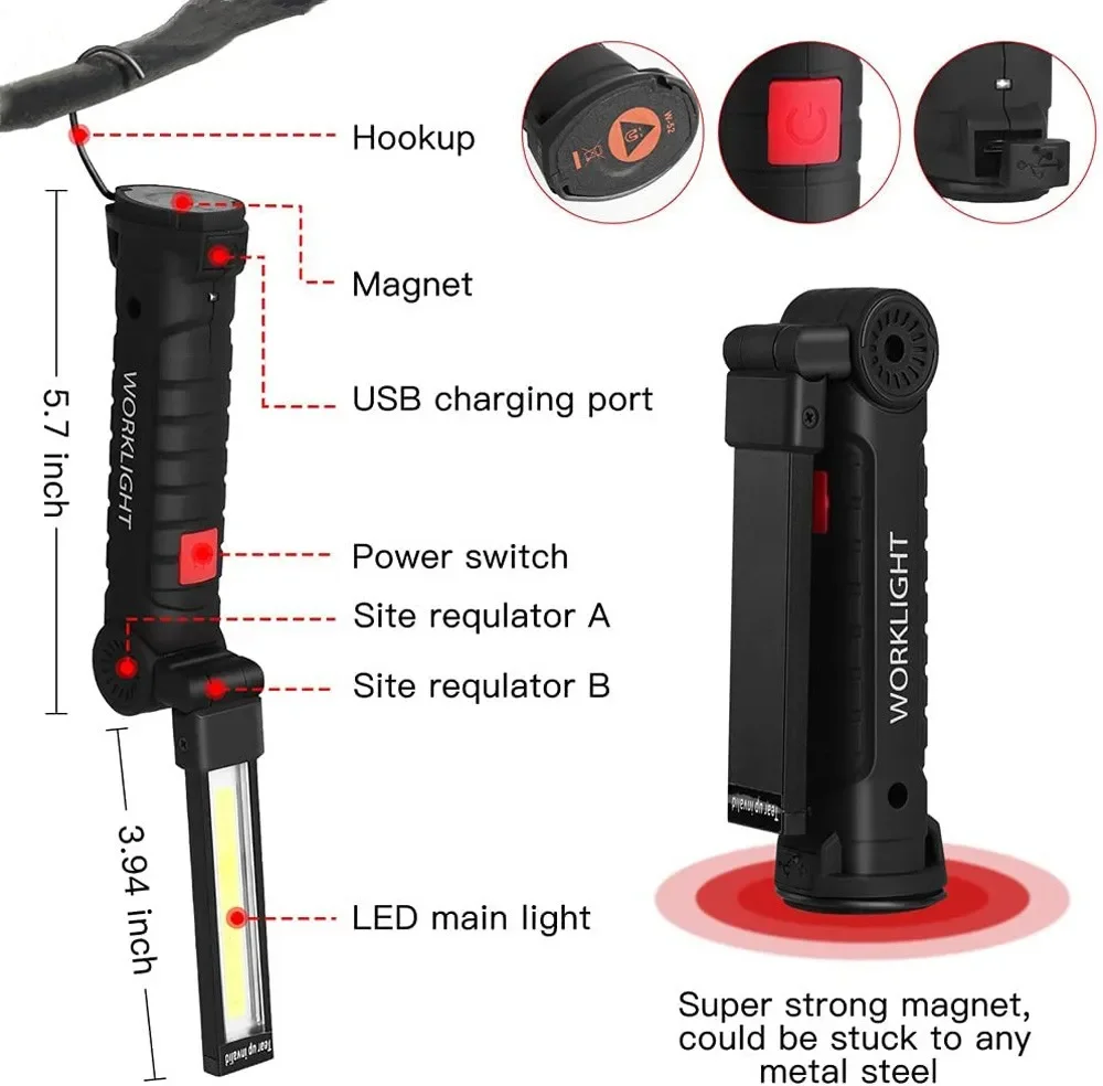 Portable COB LED Flashlight US - Outdoor Camping Light Portable recensie en prijs