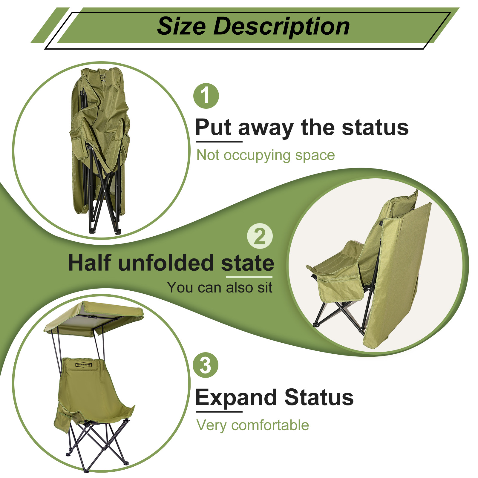 YOUNG WOOD Portable Camping Ch - Outdoor Camping Canopy recensie en prijs
