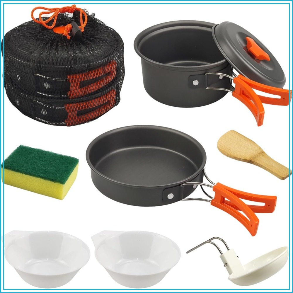 7Pcs Camping Pan Set - Backpac - Survival Kit recensie en prijs