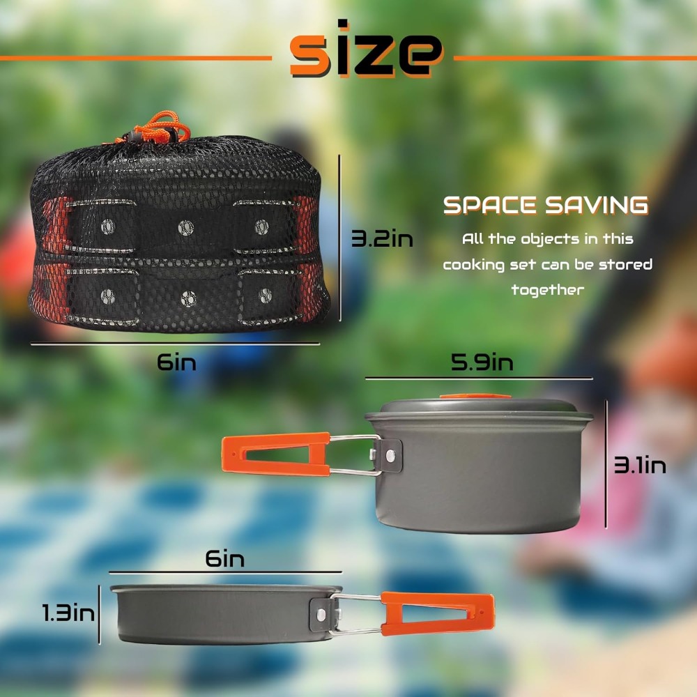 7Pcs Camping Pan Set - Backpac - Survival Kit recensie en prijs