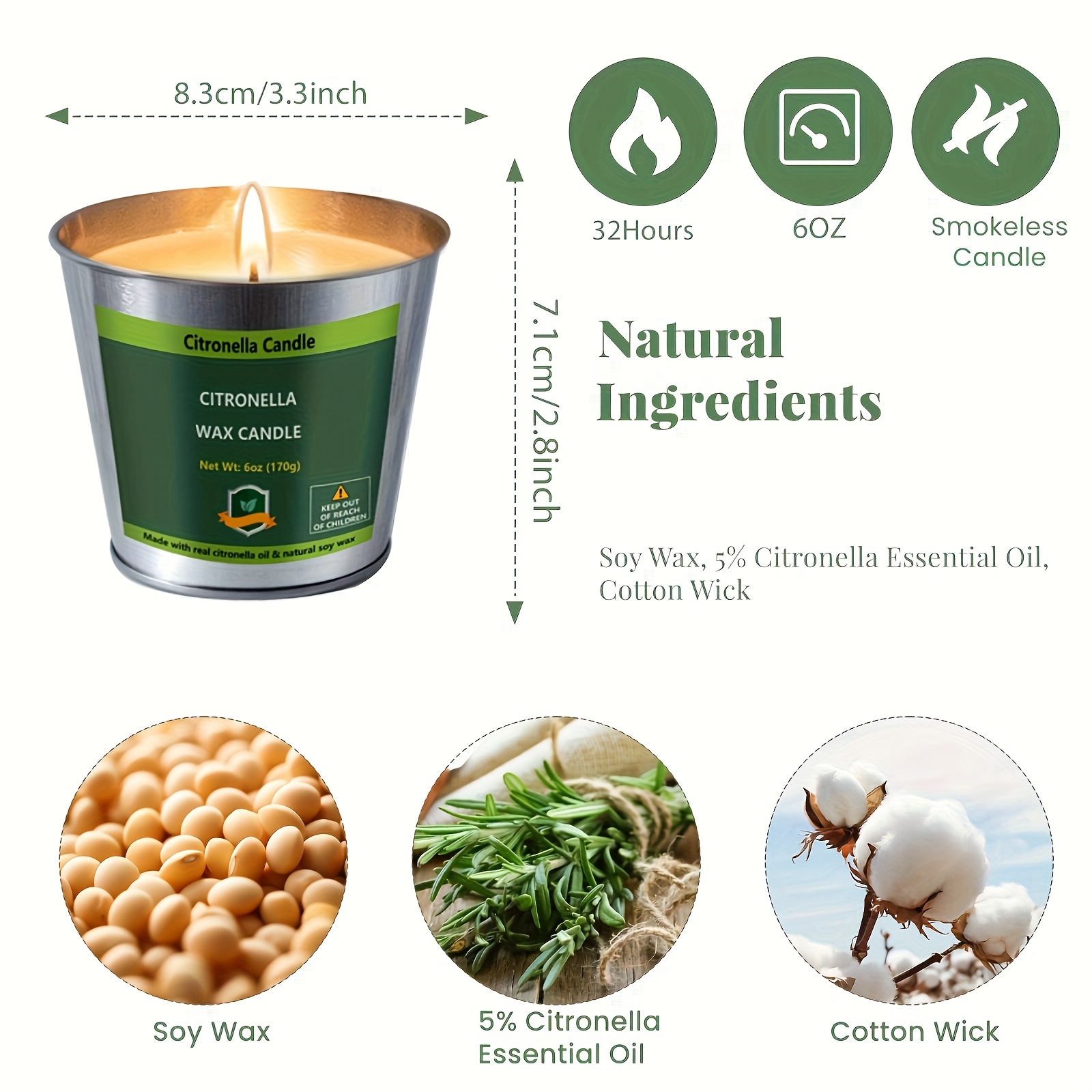 4pcs Citronella Candles Outdoo - Outdoor Camping Bbq recensie en prijs