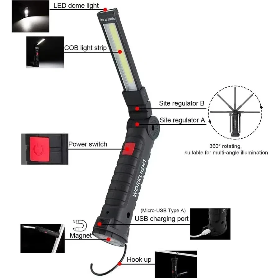 Rechargeable Magnetic Work Lig - Outdoor Camping Light Portable recensie en prijs