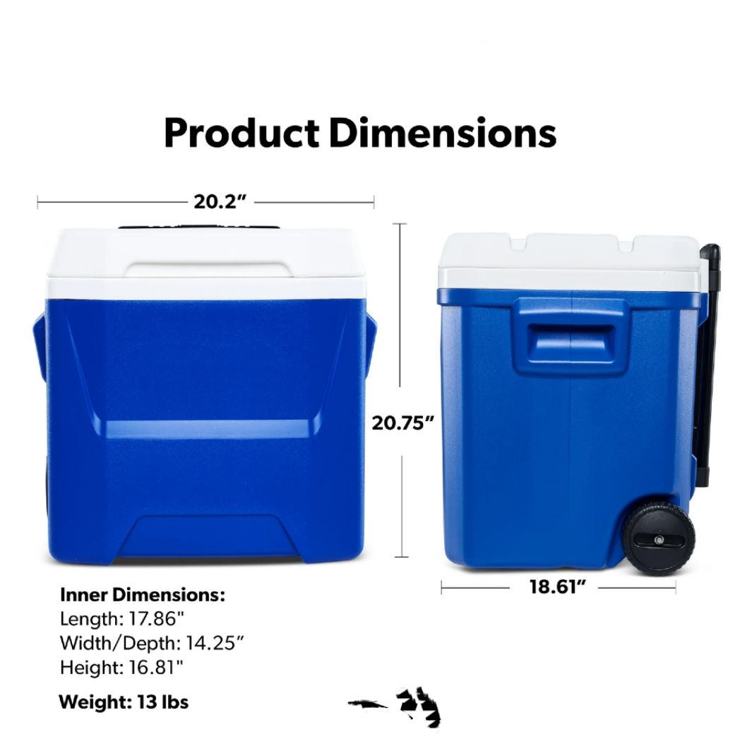 60 QT Blue Laguna Wheeled Hard - Outdoor Camping Food recensie en prijs