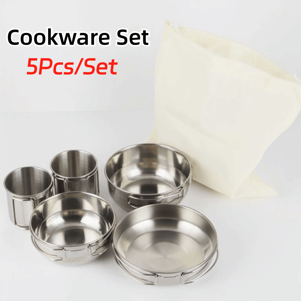 5Pcs 304 Stainless Steel Campi - Camp Cooking Set recensie en prijs