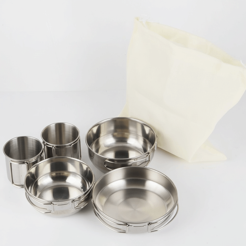 5Pcs 304 Stainless Steel Campi - Camp Cooking Set recensie en prijs