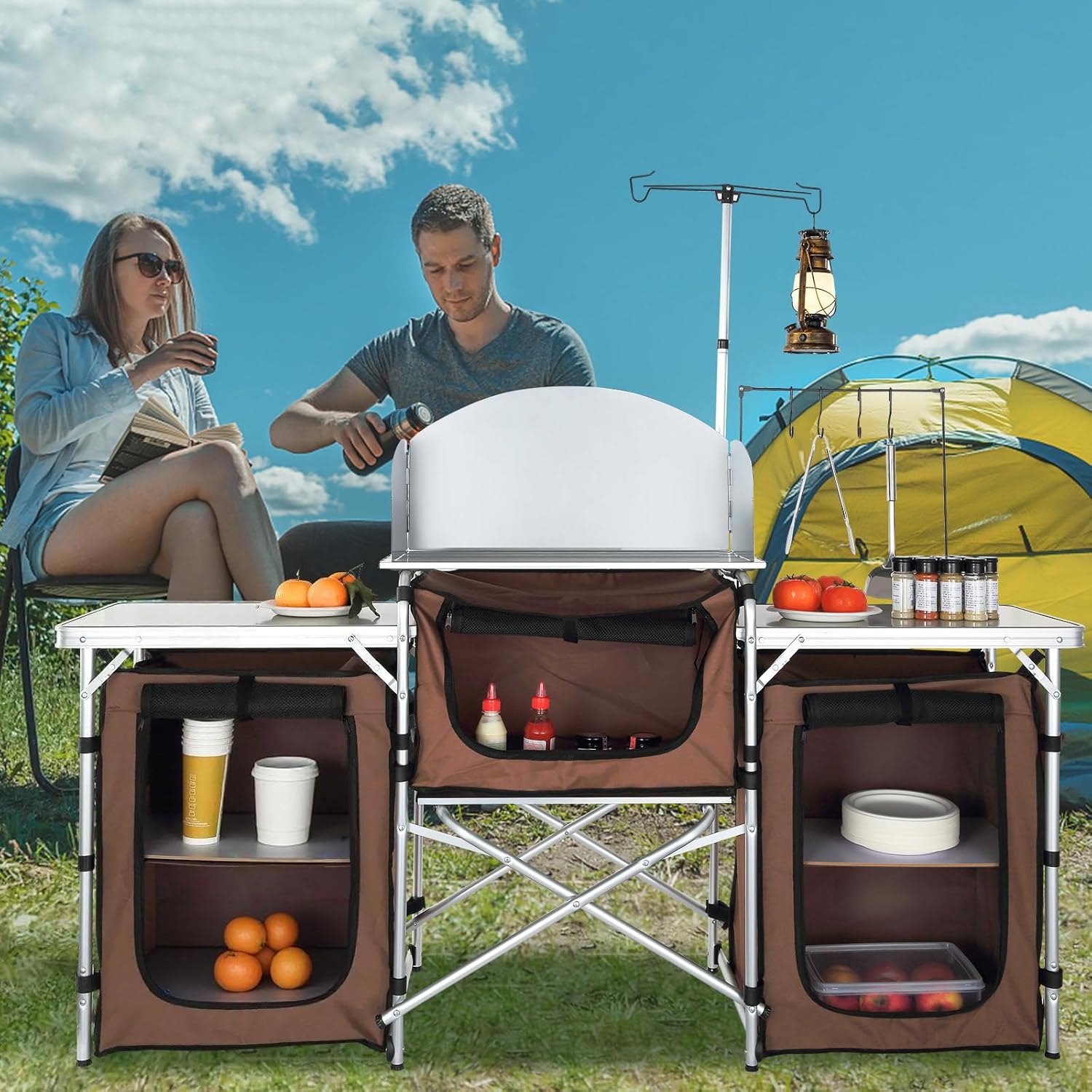 Folding Camping Kitchen Table  - Outdoor Camping Kitchen Setup recensie en prijs