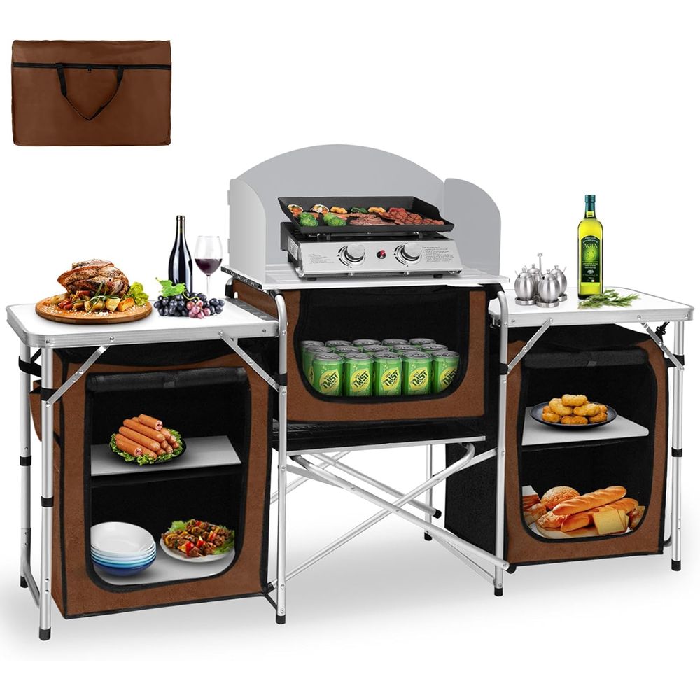 Camping Kitchen Table, Portabl - Outdoor Camping Cooking Table recensie en prijs