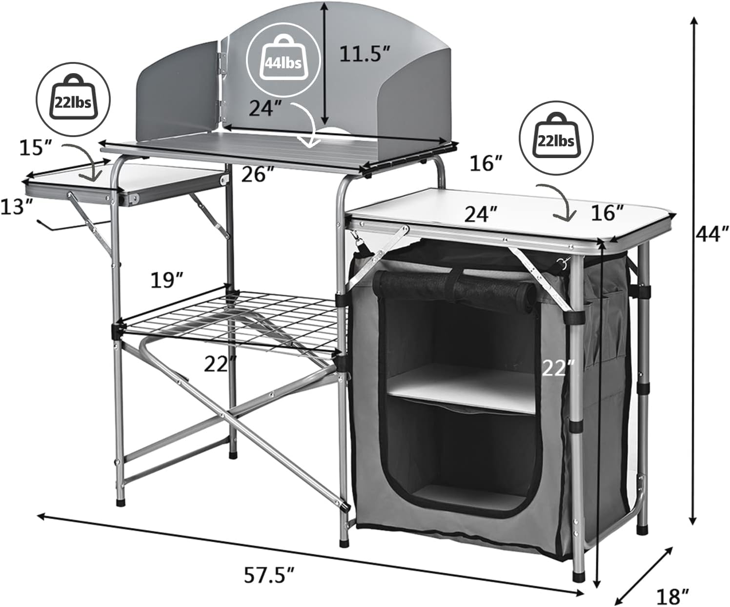 Folding Camping Kitchen Table  - Outdoor Camping Kitchen Setup recensie en prijs