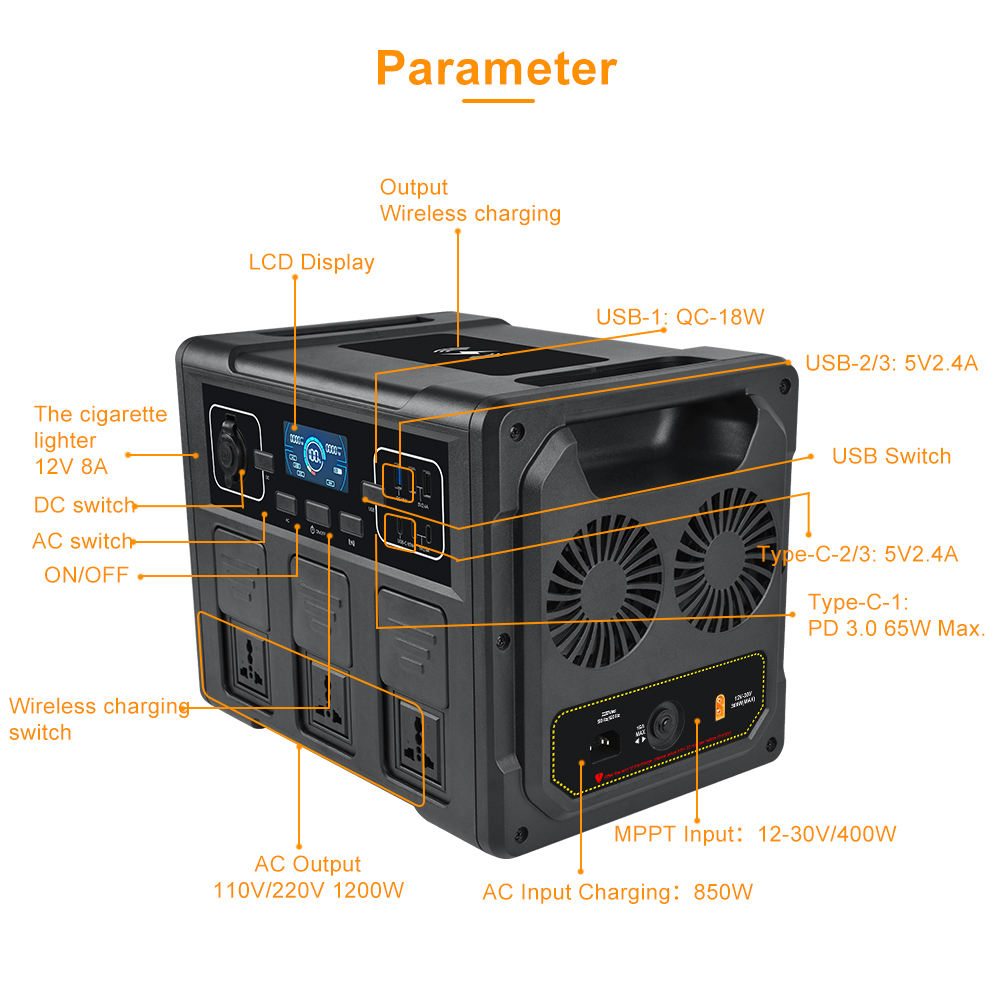 1200W Portable Solar Generator - Portable Power Station recensie en prijs