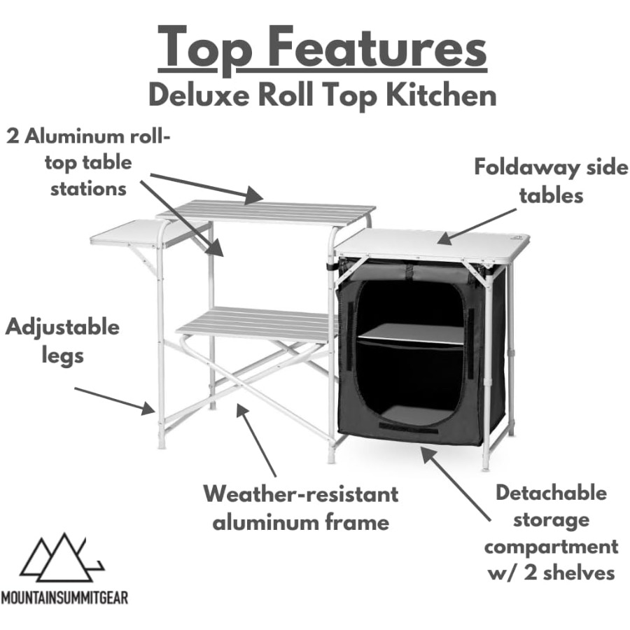 Deluxe Roll Top Kitchen Table  - Outdoor Camping Kitchen Setup recensie en prijs