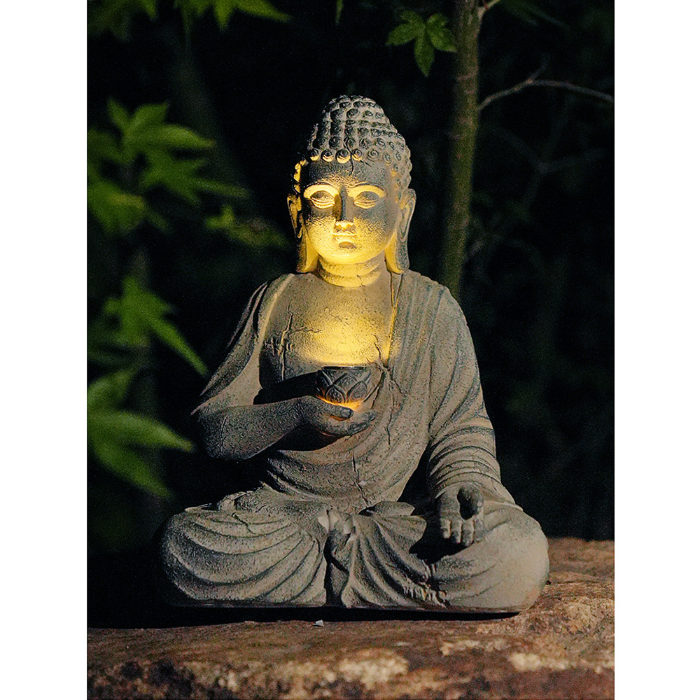 Resin Solar Buddha Statue Scul - Outdoor Camping Japan recensie en prijs