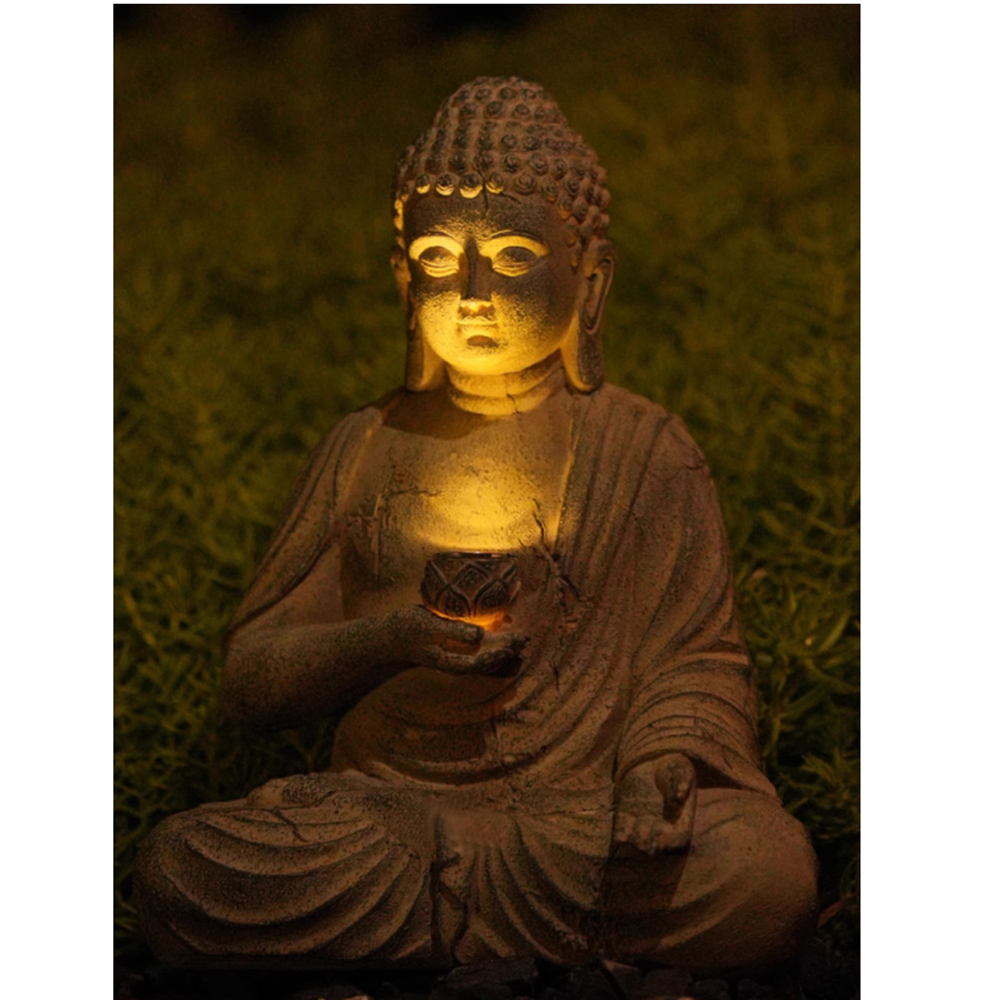 Resin Solar Buddha Statue Scul - Outdoor Camping Japan recensie en prijs