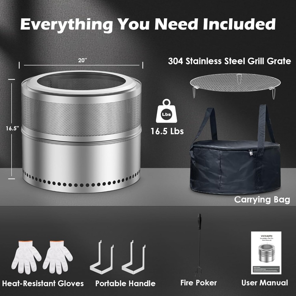Smokeless Fire Pit Outdoor, 20 - Outdoor Camping Grill recensie en prijs