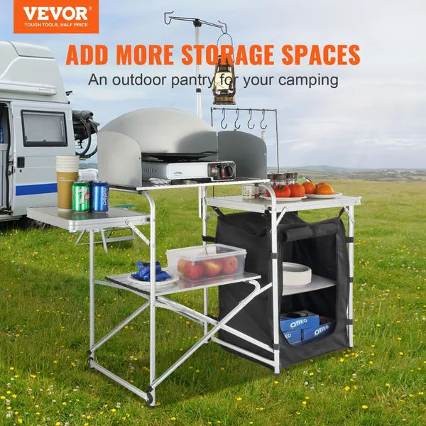 Camping Kitchen Table, Folding - Outdoor Camping Kitchen Setup recensie en prijs