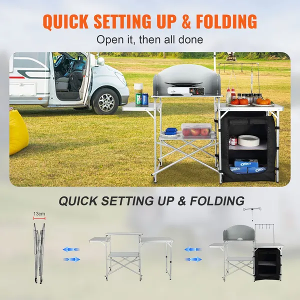 Camping Kitchen Table, Folding - Outdoor Camping Kitchen Setup recensie en prijs