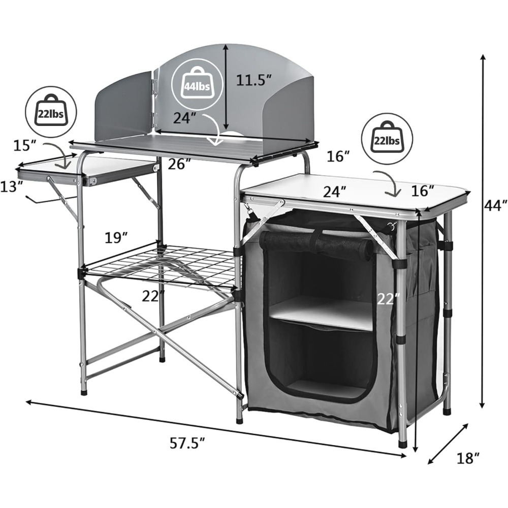 Folding Camping Kitchen Table, - Outdoor Camping Kitchen Setup recensie en prijs