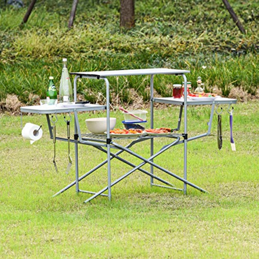 Folding Grill Table with 26''  - Outdoor Camping Kitchen Setup recensie en prijs