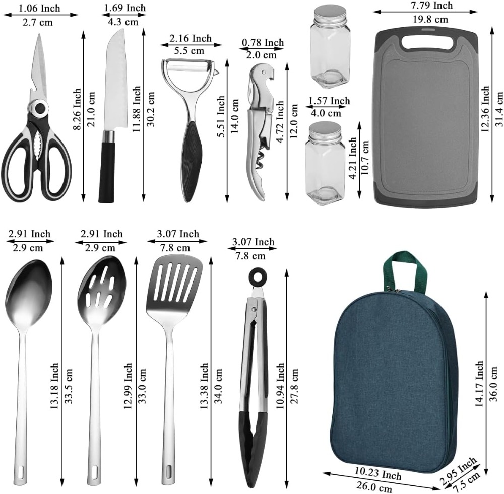 Camping Cooking Utensil Set 10 - Camp Cooking Set recensie en prijs