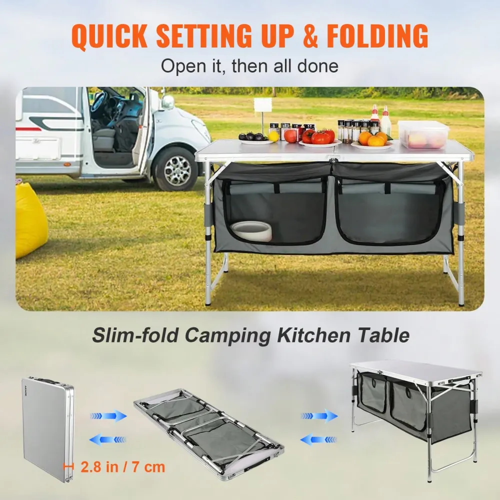 Kitchen Table, Quick SetUp Fol - Outdoor Camping Kitchen Setup recensie en prijs