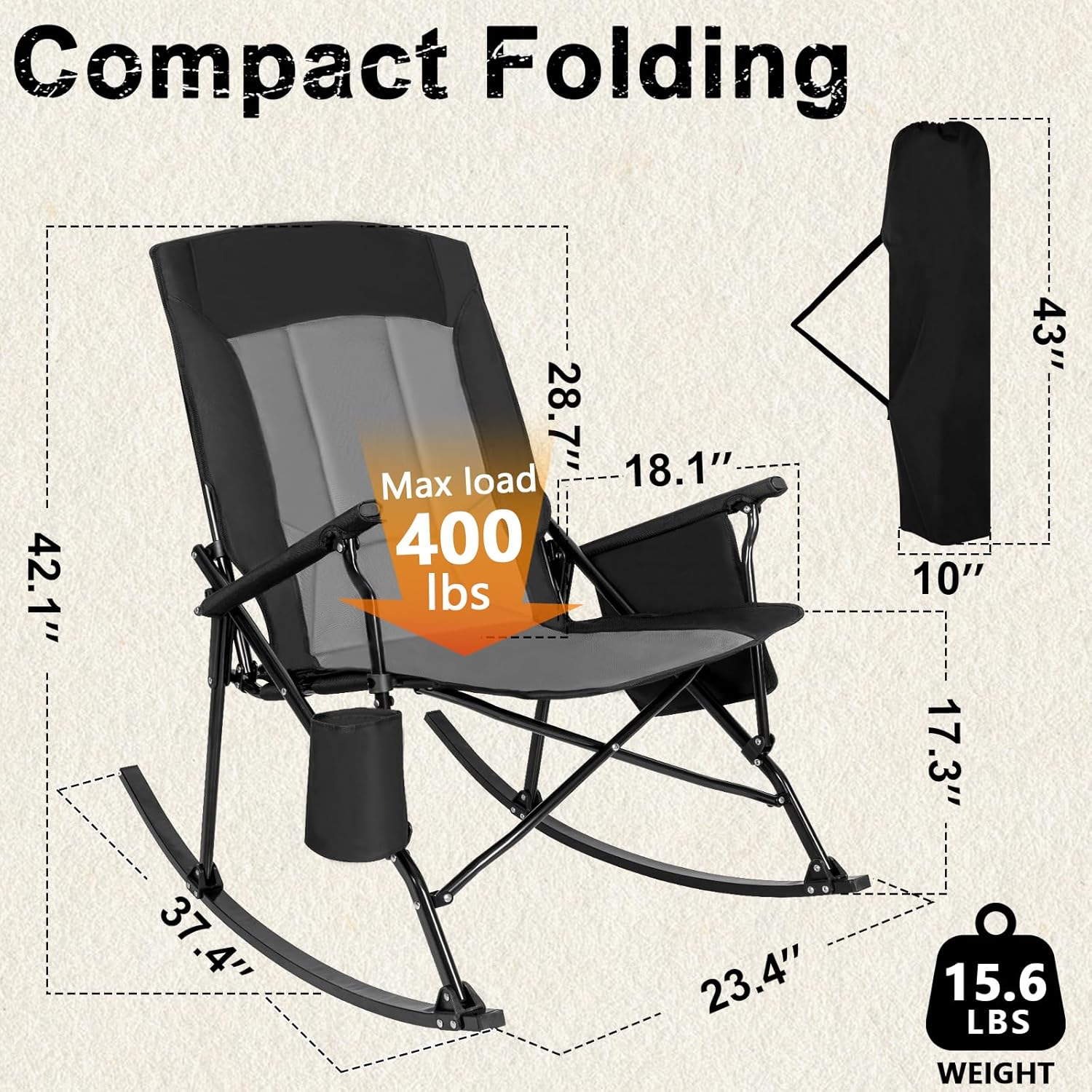 2 Pack High Back Portable Rock - Outdoor Camping High Chair recensie en prijs